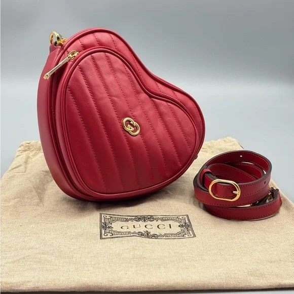 Gucci heart interlocking red crossbody - Picture 2 of 13